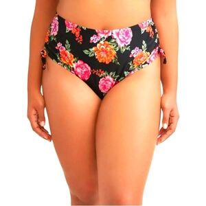 Terra & Sky Swimsuit Bottom, Size 3X Black & Multi colors